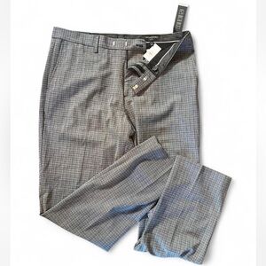 Banana Republic men's grey plaid tailored trousers #plaid #tailored 35*32